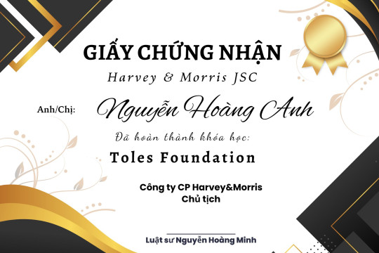 “GIẤY CHỨNG NHẬN” HOÀN THÀNH KHÓA HỌC